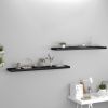 Floating Wall Shelves 2 pcs Black 47.2"x9.3"x1.5" MDF