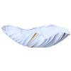 White Ceramic Vase with Subtle Gold Accents - Large Open Bowl Style Design