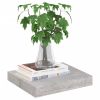 Floating Wall Shelf Concrete Gray 9.1"x9.3"x1.5" MDF