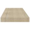 Floating Wall Shelves 2 pcs Oak 23.6"x9.3"x1.5" MDF