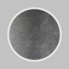 32 x 32 Inch Round Frameless LED Illuminated Bathroom Mirror, Touch Button Defogger, Metal, Silver