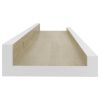 Wall Shelves 2 pcs White and Sonoma Oak 15.7"x3.5"x1.2"
