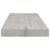 Floating Wall Shelf Concrete Gray 23.6"x9.3"x1.5" MDF