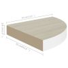 Wall Corner Shelf Oak and White 13.7"x13.7"x1.4" MDF