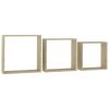 Wall Cube Shelves 3 pcs Sonoma Oak