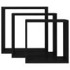 Wall Cube Shelves 3 pcs Black MDF