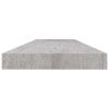 Floating Wall Shelf Concrete Gray 47.2"x9.3"x1.5" MDF