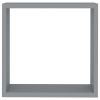 Wall Cube Shelves 3 pcs Gray MDF
