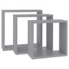 Wall Cube Shelves 3 pcs Gray MDF