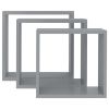 Wall Cube Shelves 3 pcs Gray MDF