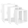 Wall Cube Shelves 3 pcs White MDF