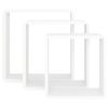 Wall Cube Shelves 3 pcs White MDF